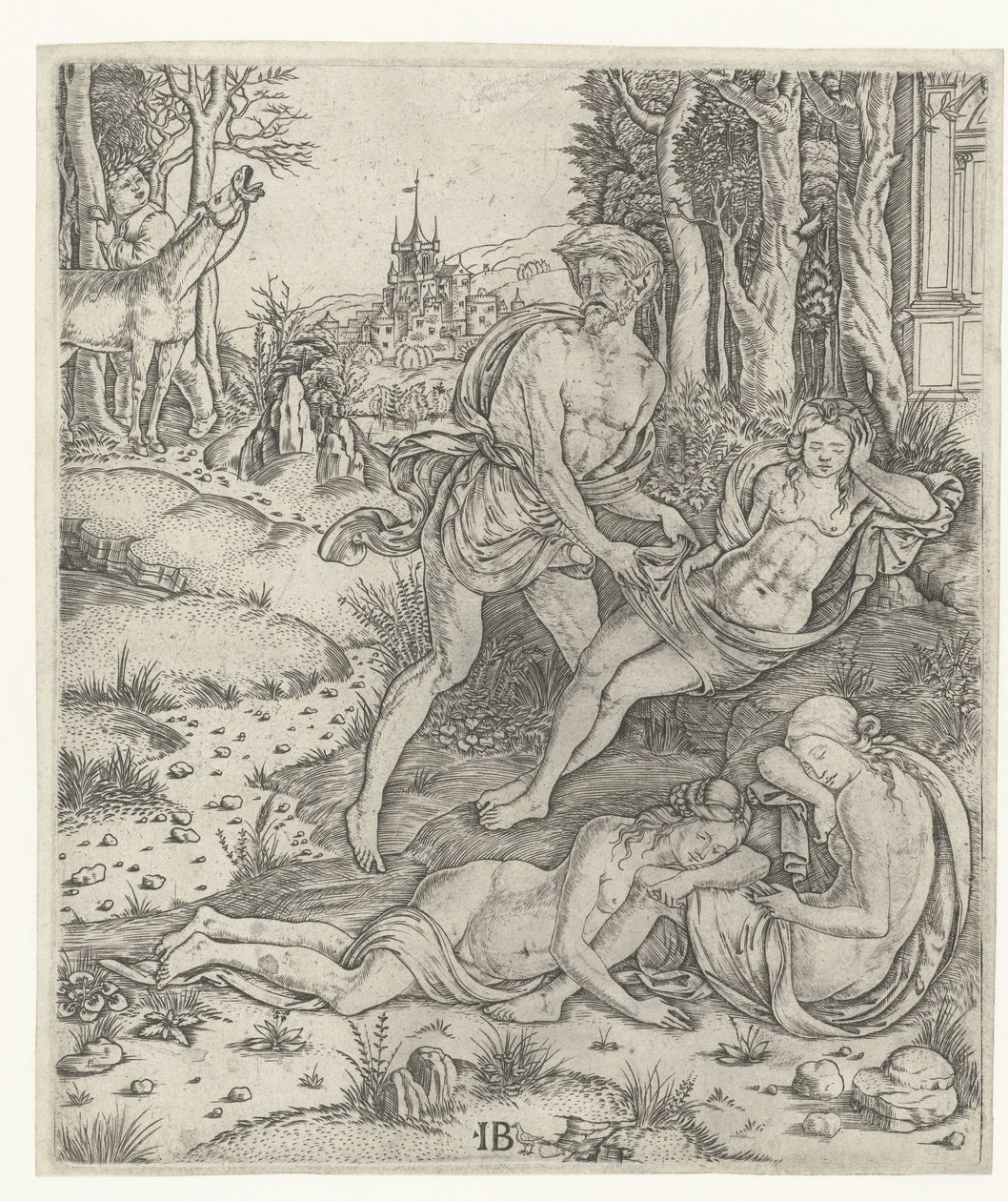 Priapus vergrijpt aan a ninfa Lotis de Meester IB met de vogel