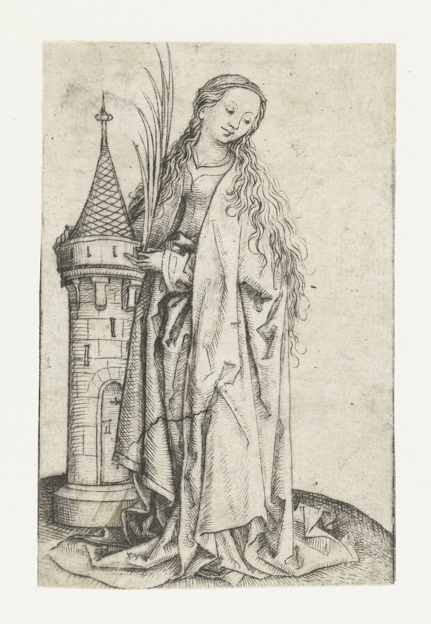 Santa Bárbara (versão grande) de Meester van het Amsterdamse Kabinet
