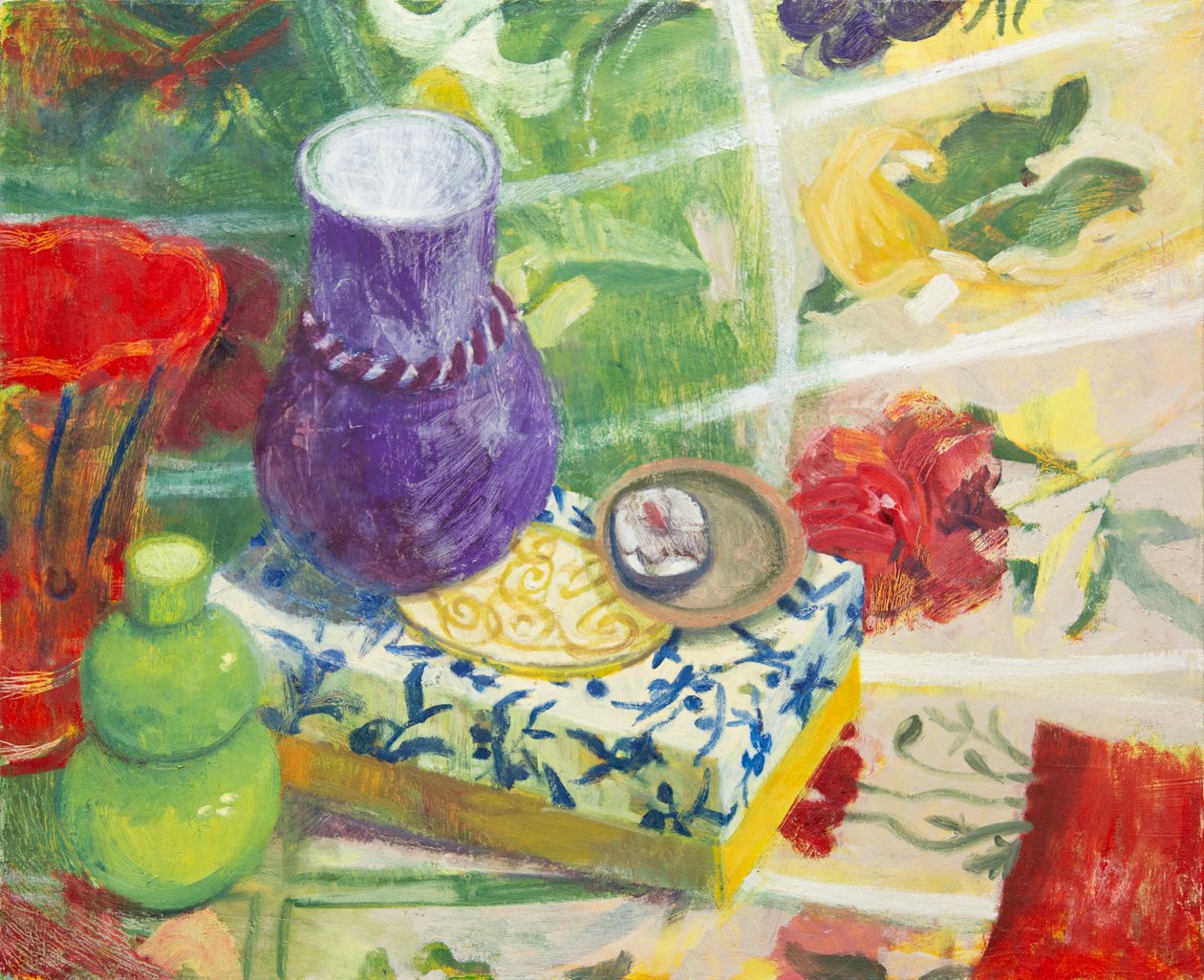 Natureza morta com três vasos, 2017 (óleo sobre tela) de Megan Williamson