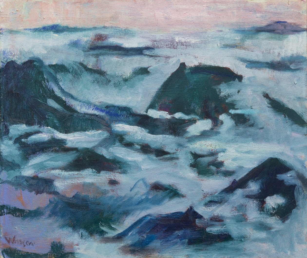 Doze montanhas enevoadas, 2016 (óleo sobre tela) de Megan Williamson