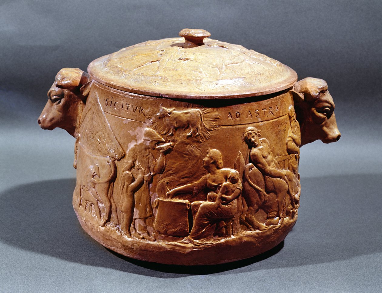 Pote com fogo, 1896 (terracota) de Megret