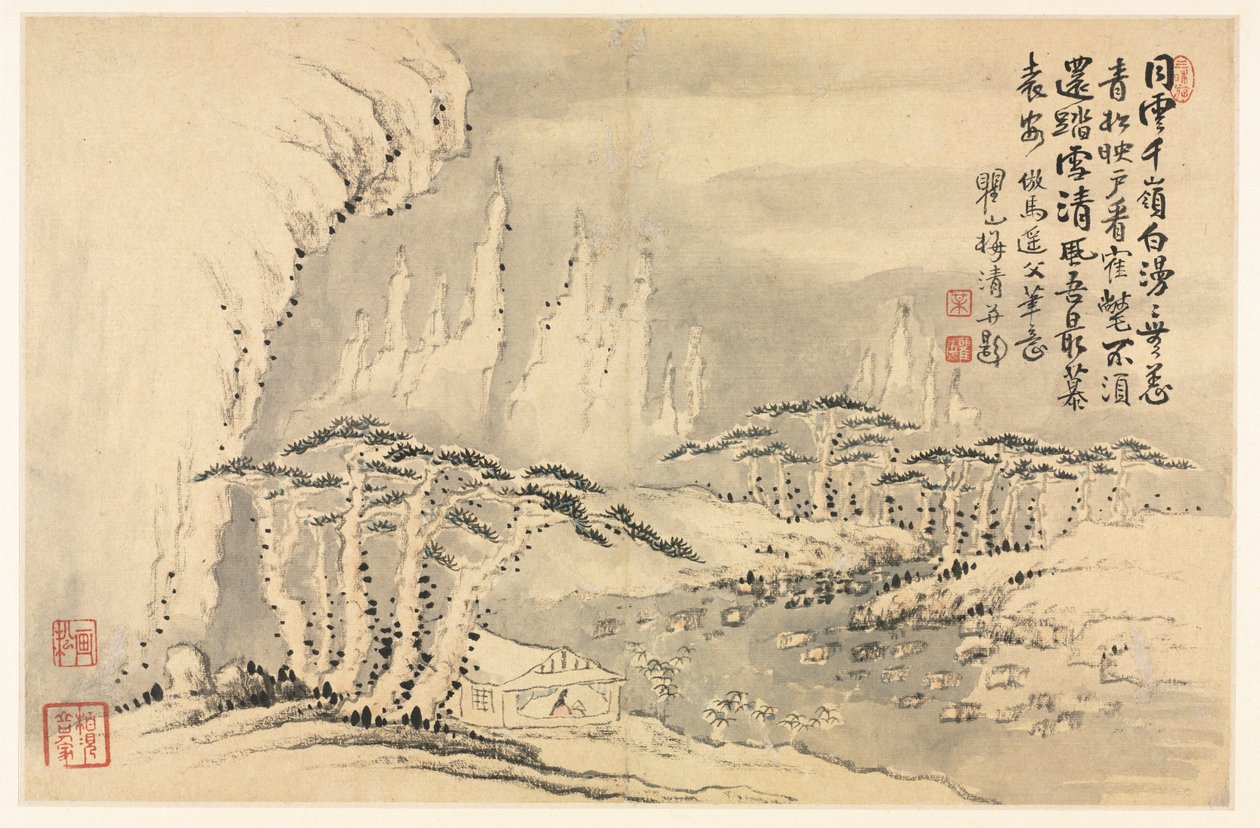 Paisagens em vários estilos após os velhos mestres de Mei Qing