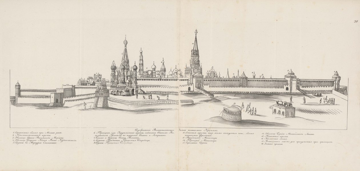 Kremlin de Moscou visto do leste, 1661-1662. de Meierberg