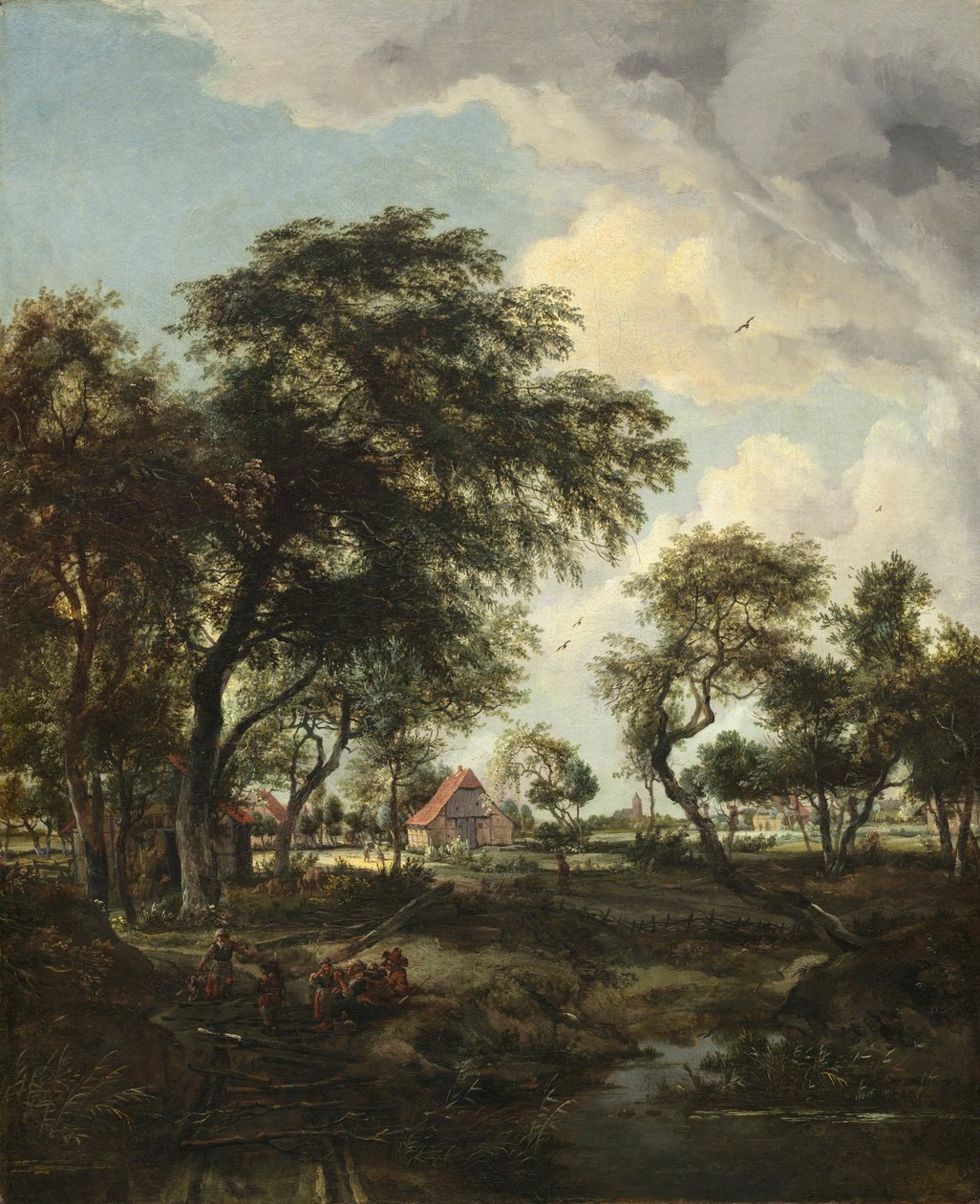 Uma fazenda à luz do sol, 1668 de Meindert Hobbema