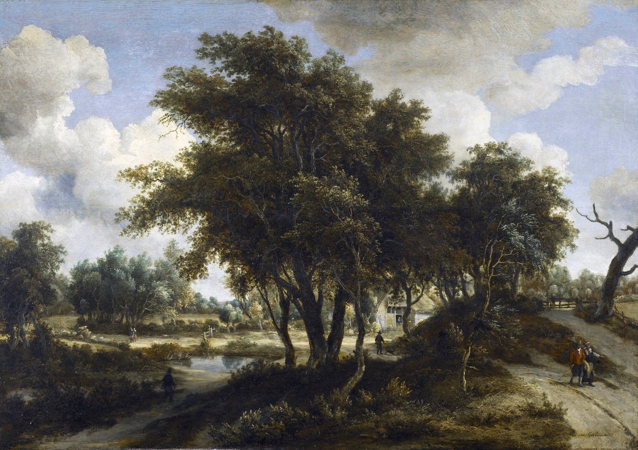 A casa de campo, c.1663 (óleo no painel de carvalho) de Meindert Hobbema