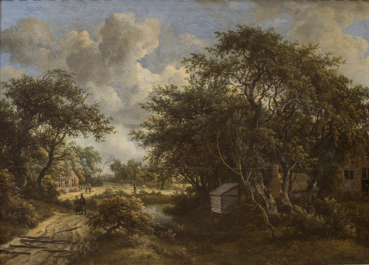 Uma vila entre as árvores de Meindert Hobbema