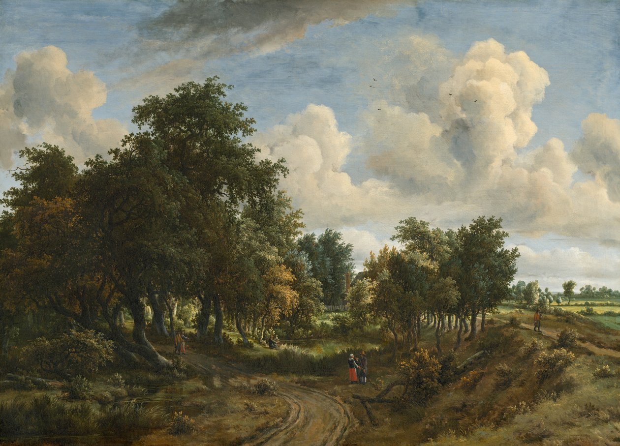 Uma paisagem arborizada de Meindert Hobbema