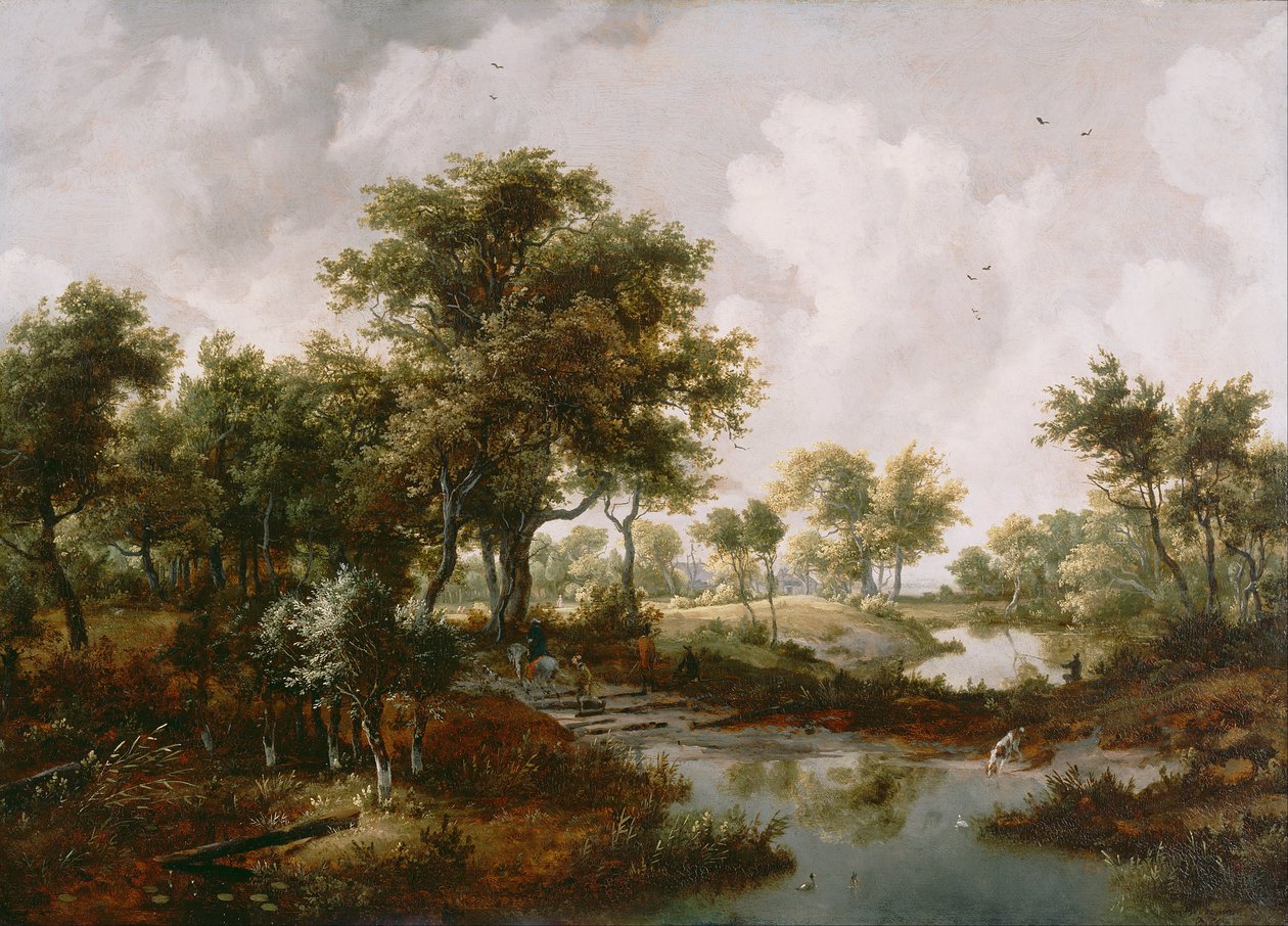 Uma paisagem arborizada de Meindert Hobbema