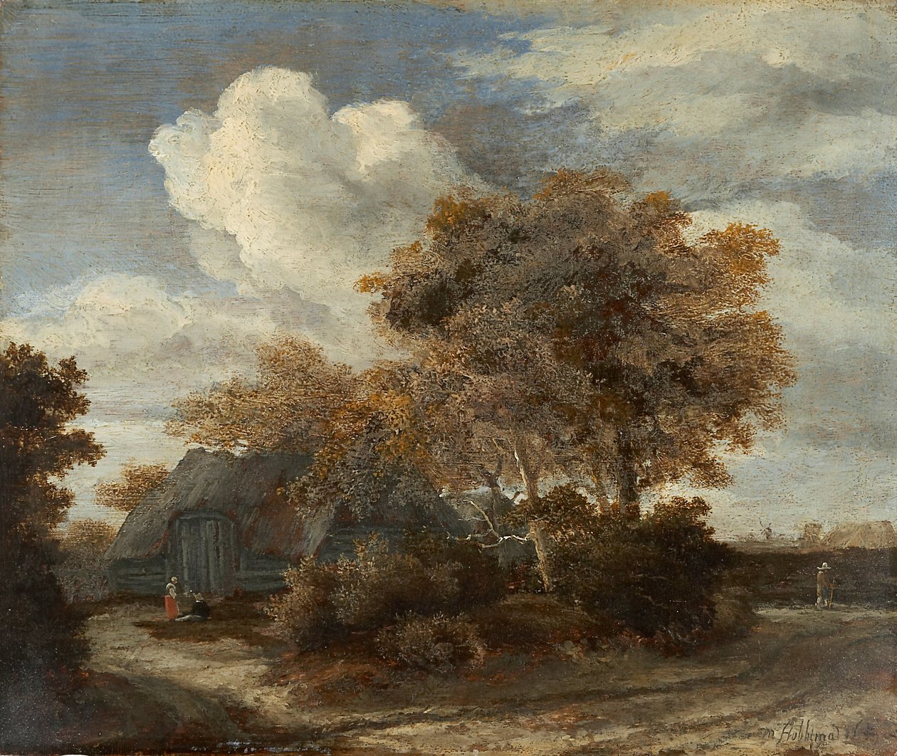 Cabana à beira da estrada de Meindert Hobbema