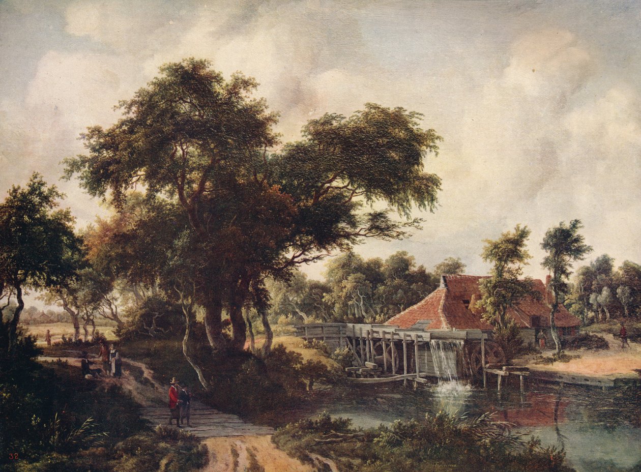 Paisagem com um moinho de água, c1665, c1915 de Meindert Hobbema