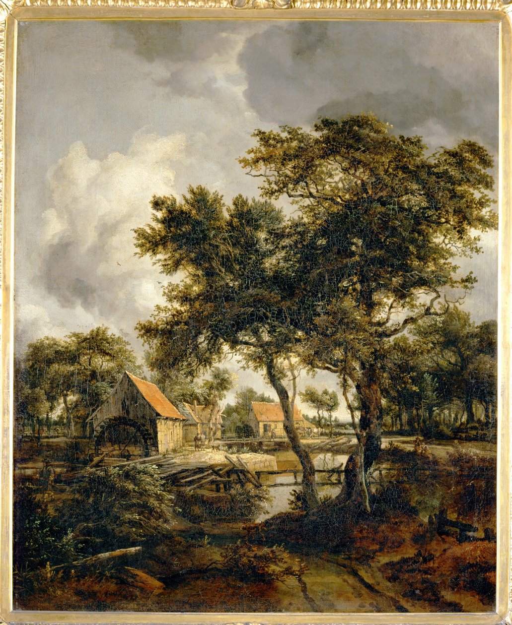 Le Moulin a eau - o moinho de água ... de Meindert Hobbema