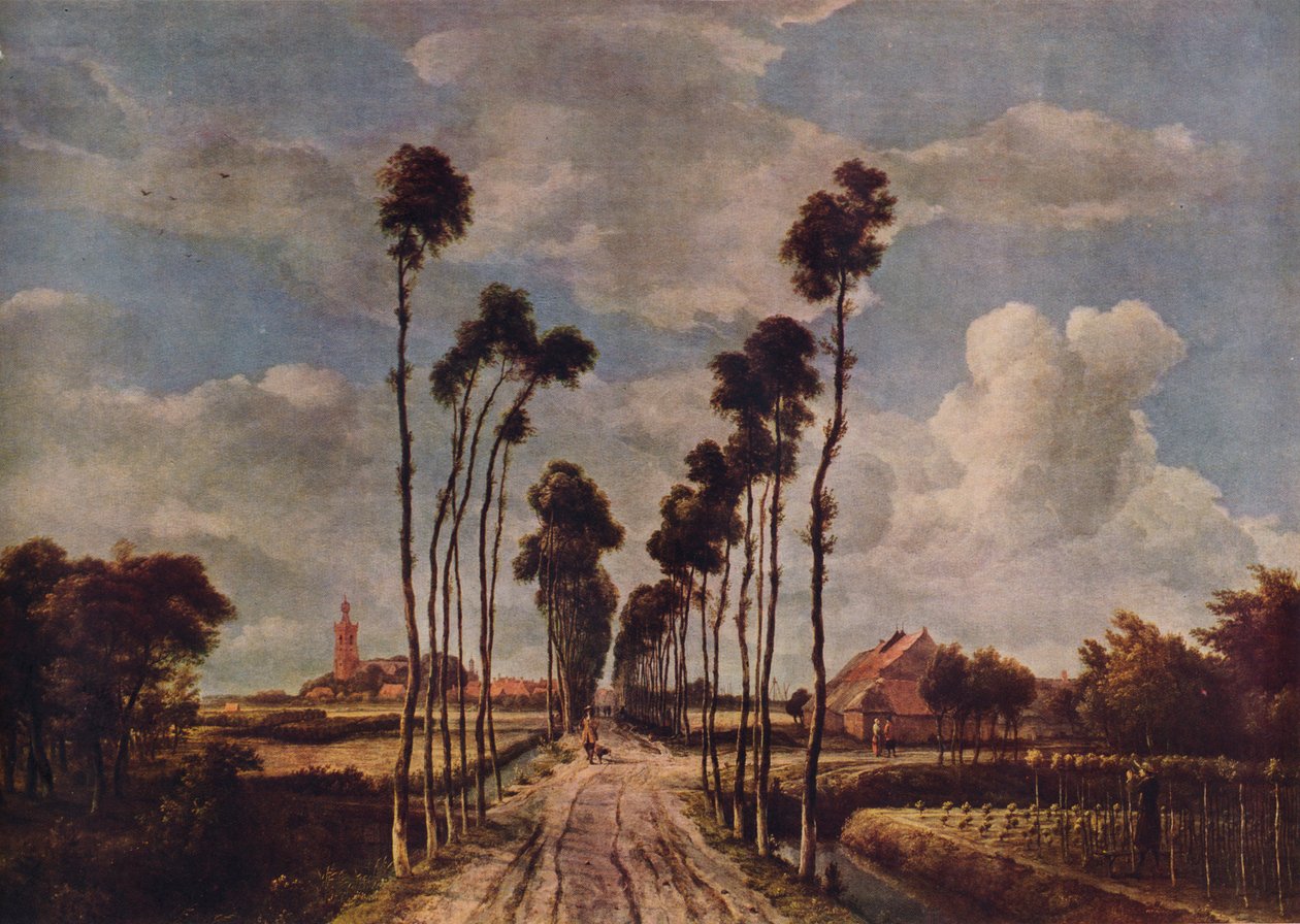 A Avenida em Middelharnis, 1689, 1938 de Meindert Hobbema