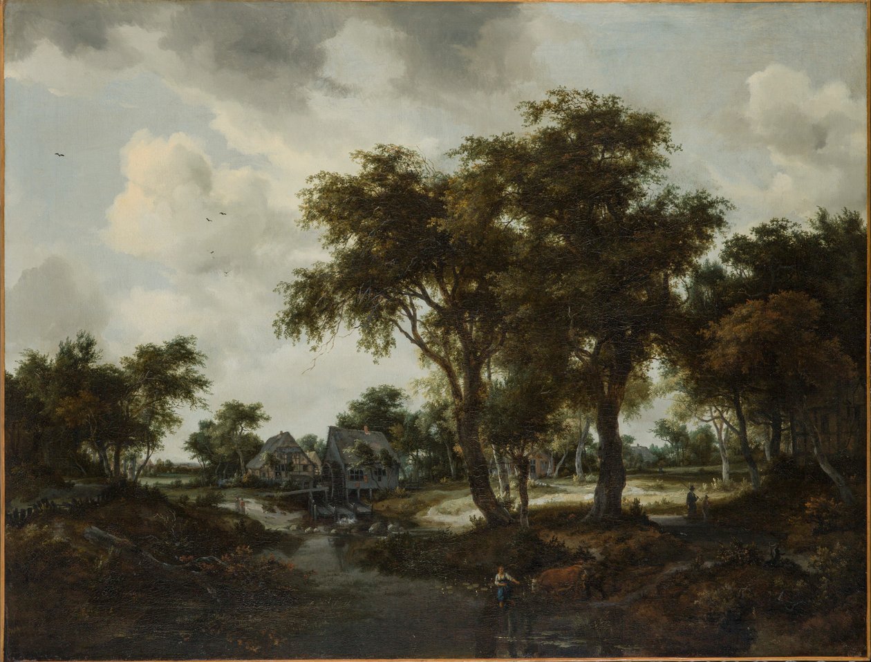 O moinho de água (A paisagem Trevor) de Meindert Hobbema
