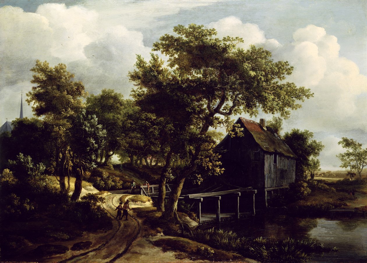 O moinho de água, 1662 de Meindert Hobbema