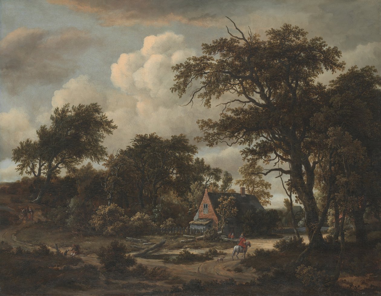 Wooded Landscape with Cottage and Horseman, 1663. de Meindert Hobbema