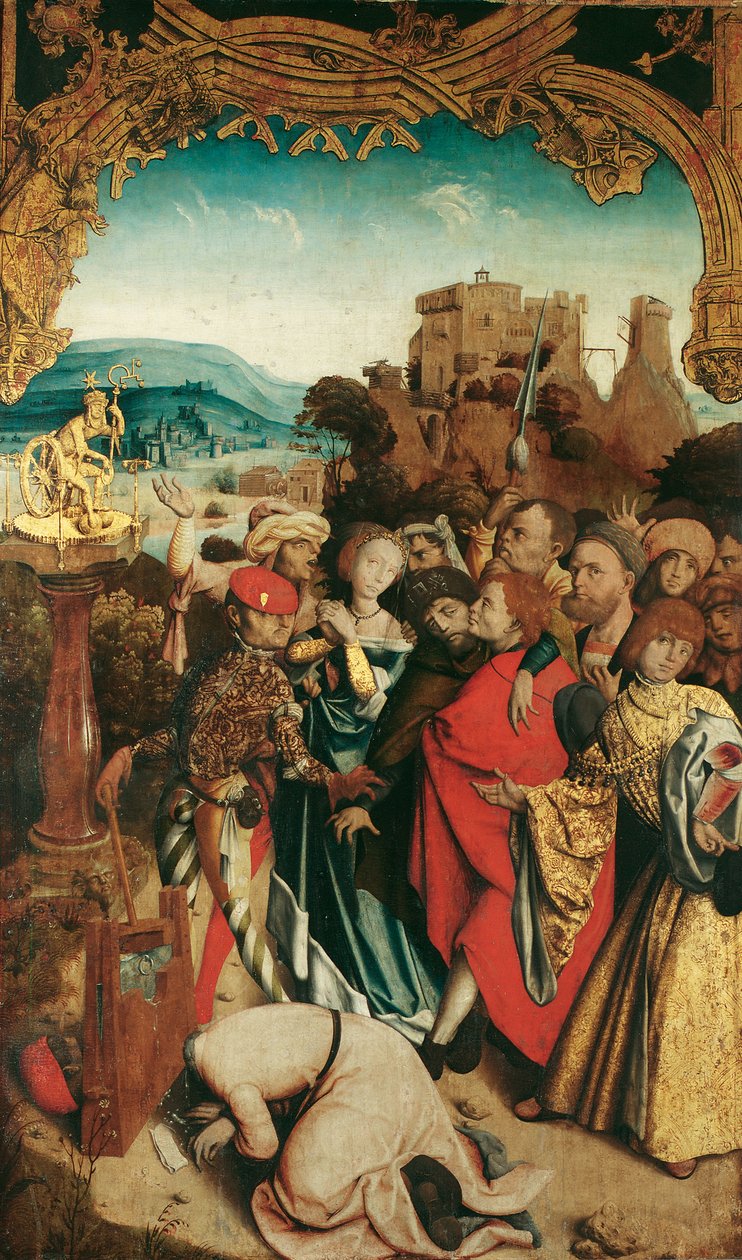 Martírio de S. Cantius, Cantianus e Cantianilla (dentro); Ressurreição de Cristo (exterior) de Meister des Krainburger Altars