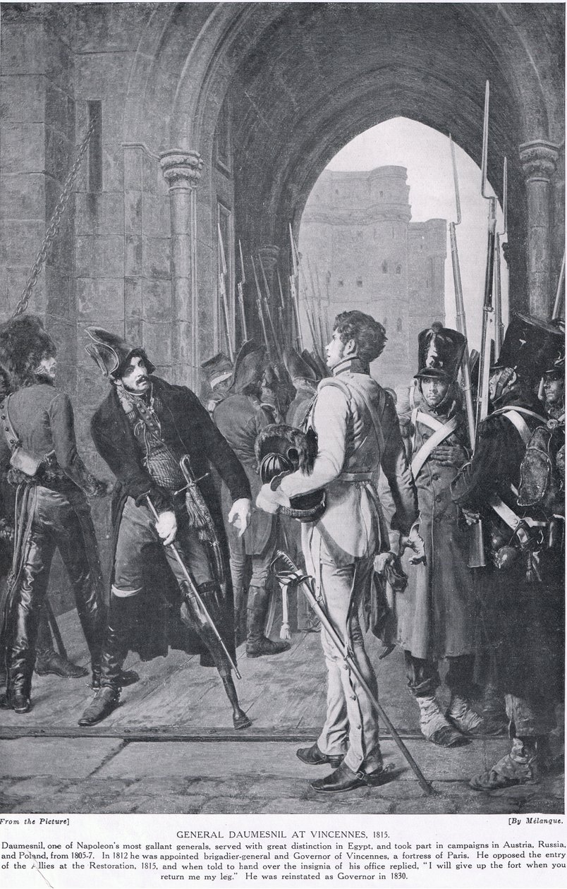 General Daumesnil em Vincennes, 1815, ilustração da "História das Nações de Hutchinson", c.1910 de Melanque
