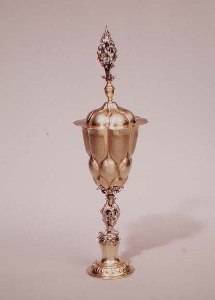 Taça e tampa lobada, Augsburg, c.1600 (prata dourada) de Melchior Bayer