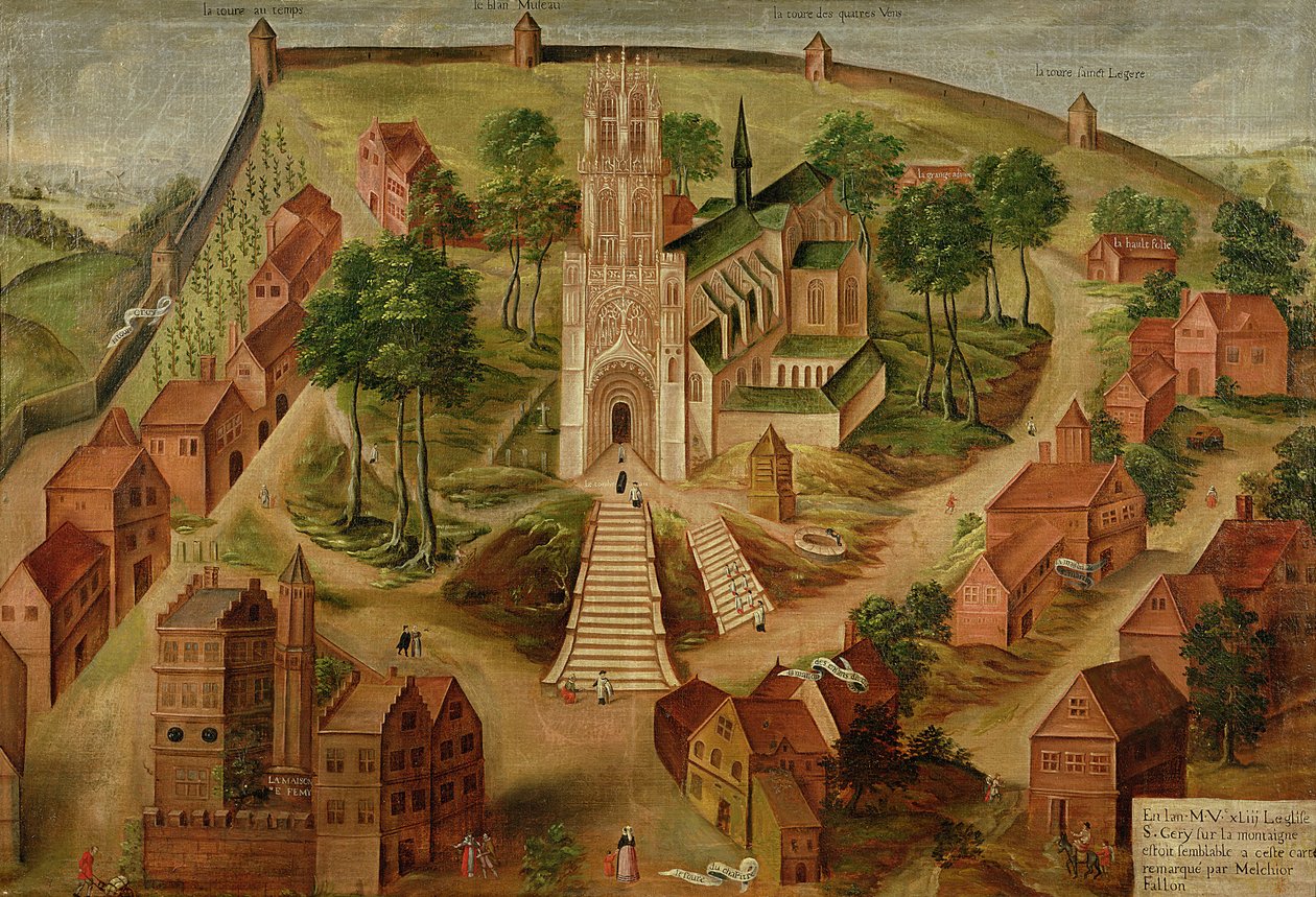 A Igreja de St. Gery, Cambrai, no Mont des Boeufs, 1543 de Melchior Fallon