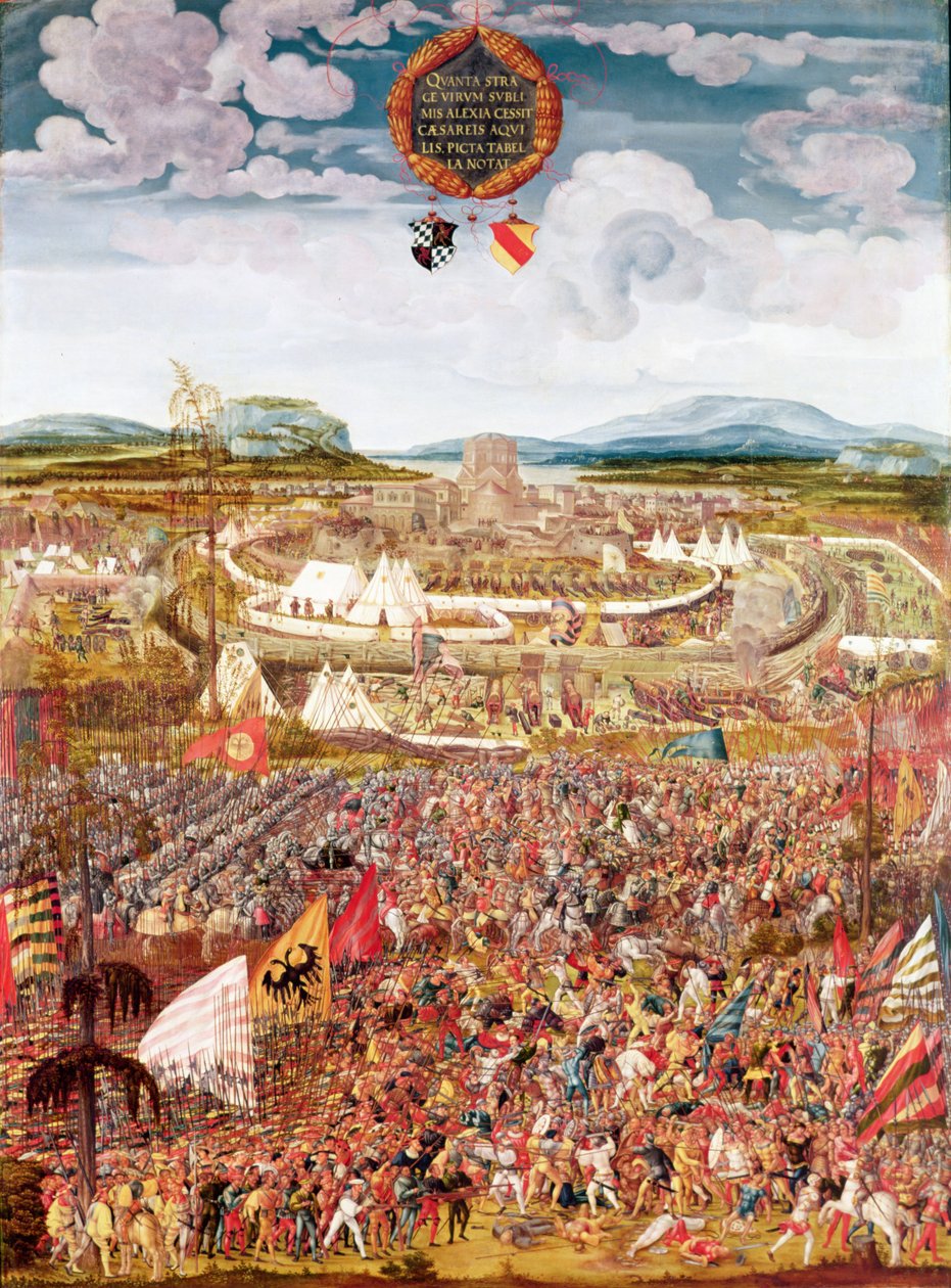 Alesia sitiada por Júlio César (101-44 aC) de Melchior Feselen