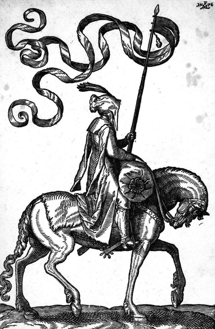 Um homem a cavalo, 1576 de Melchior Lorck