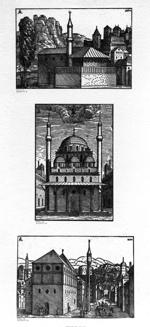 Ruas e mesquitas em Constantinopla, 1570 de Melchior Lorck