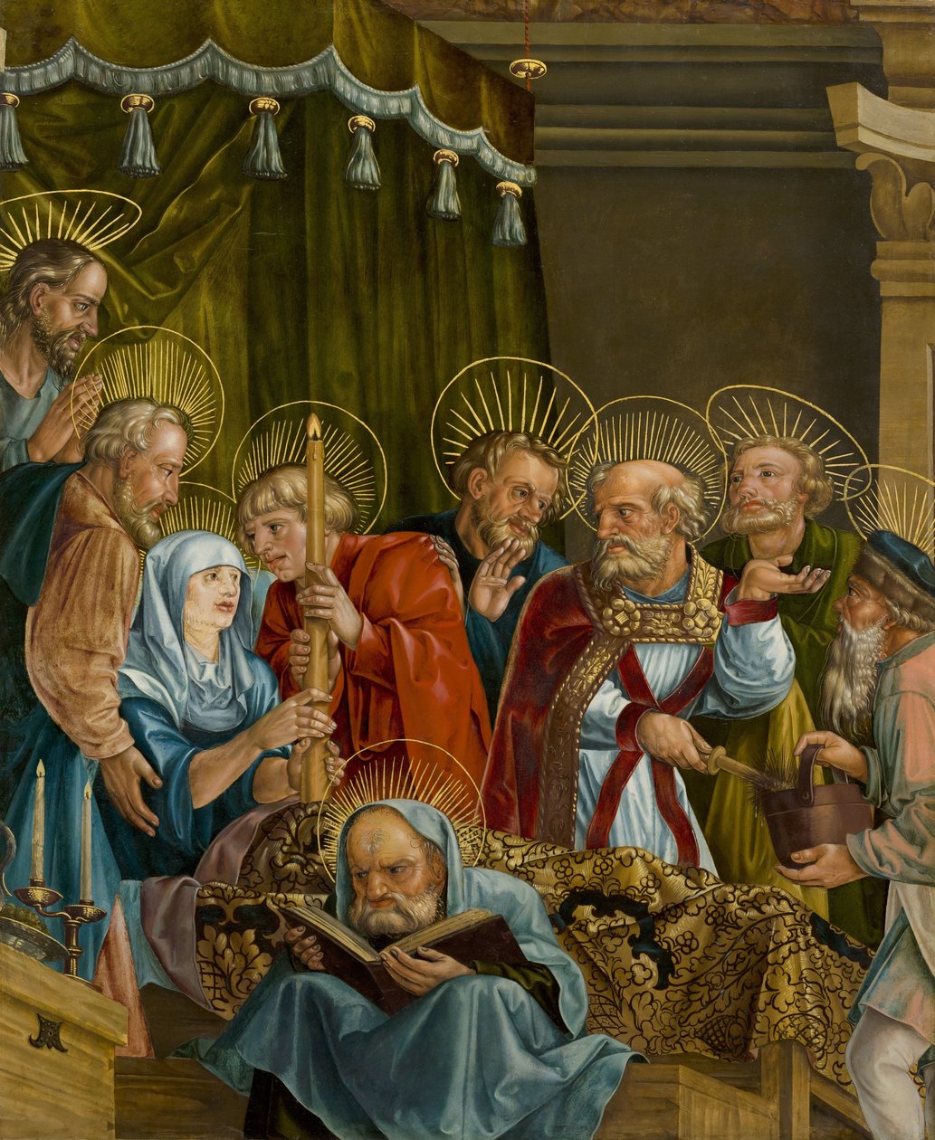 The Death of the Virgin by Feselen, Melchior (ca. 1495-1538). Óleo sobre madeira de Melchior Feselen