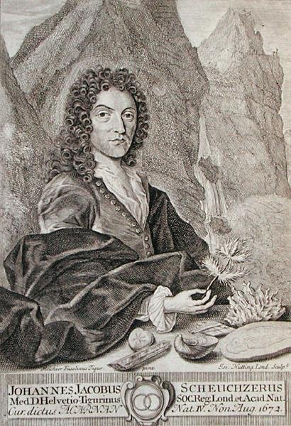 Retrato de Johann Jacob Scheuchzeri, frontispício de 