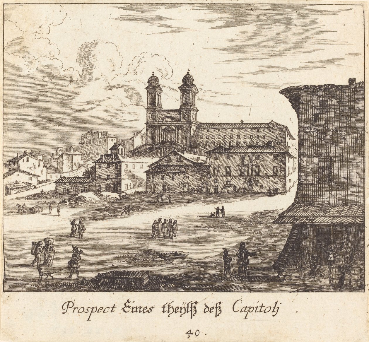 Vista da cidade de Melchior Küsel after Johann Wilhelm Baur