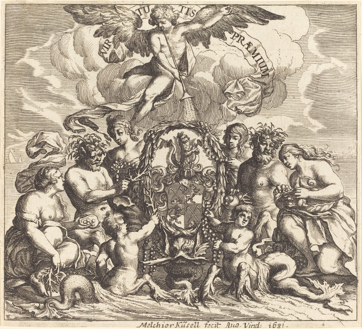 Página de dedicação de Melchior Küsel after Johann Wilhelm Baur