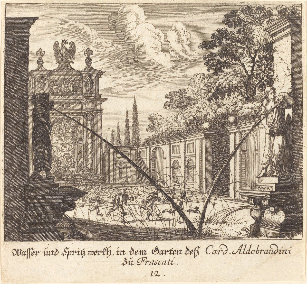 Jardins do Cardeal Aldobrandini, Frascati de Melchior Küsel after Johann Wilhelm Baur
