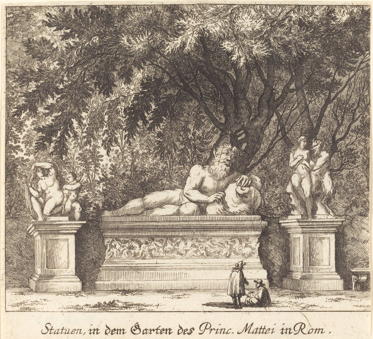 Jardins do Príncipe Mattei, Roma de Melchior Küsel after Johann Wilhelm Baur