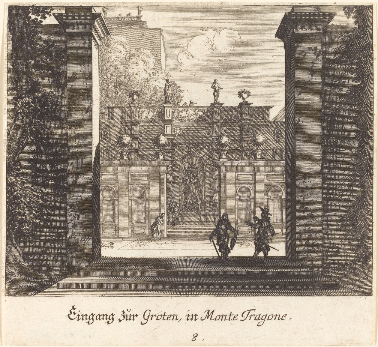 Gruta, Monta Tragone de Melchior Küsel after Johann Wilhelm Baur