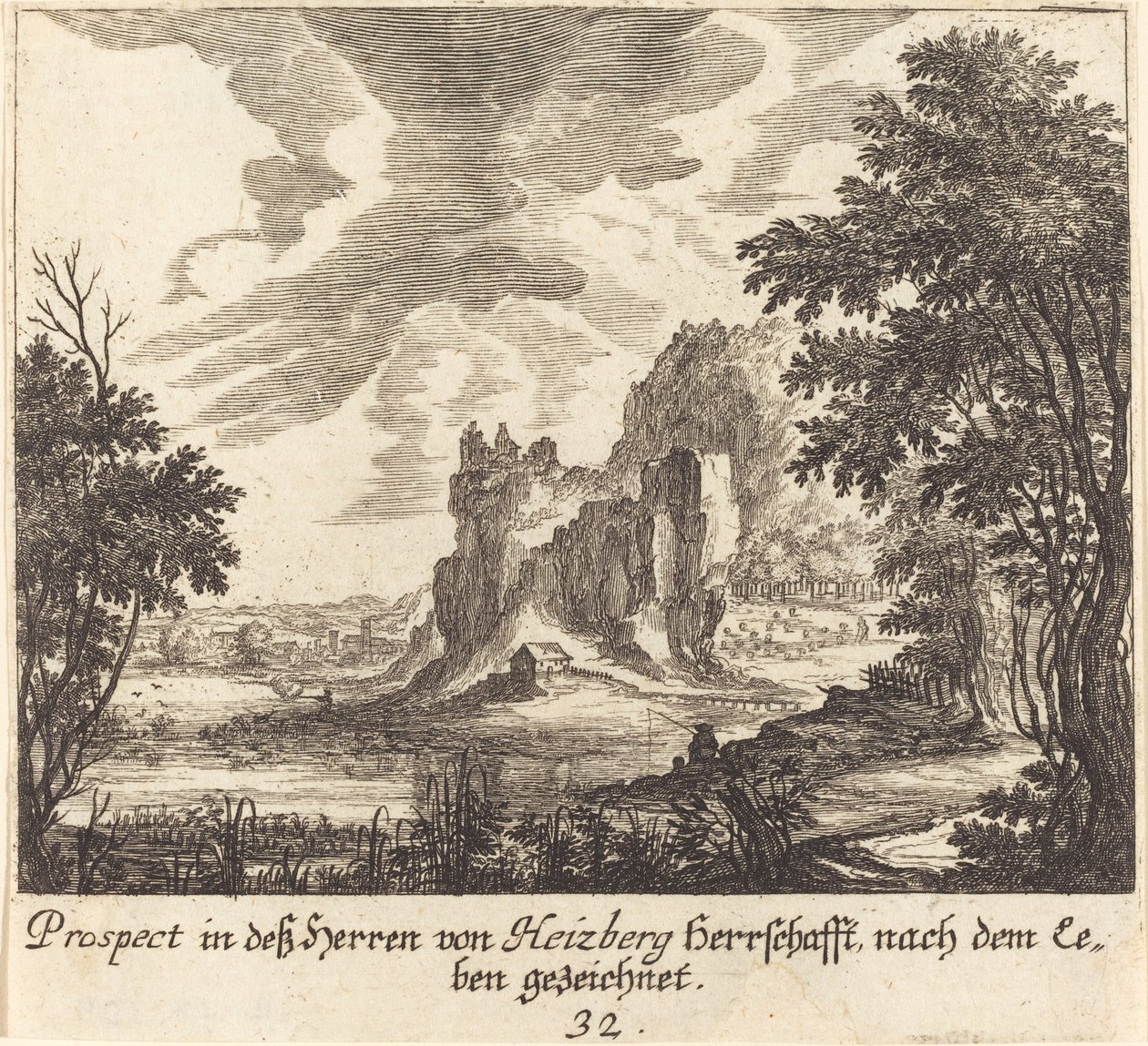 vista da montanha de Melchior Küsel after Johann Wilhelm Baur