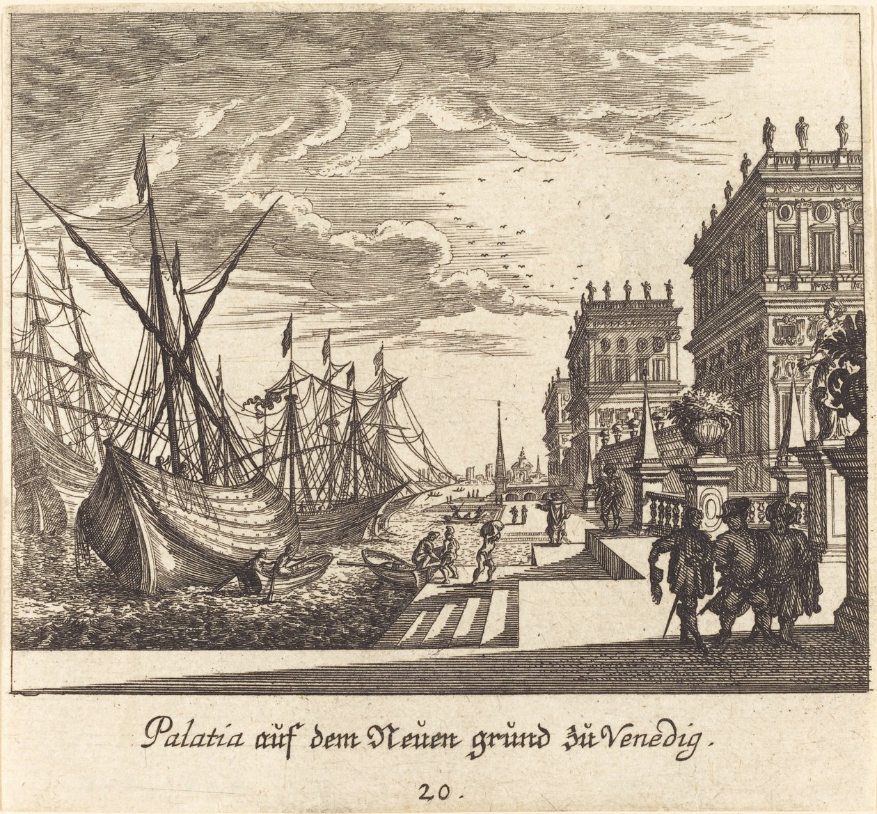 Palácios, Veneza de Melchior Küsel after Johann Wilhelm Baur