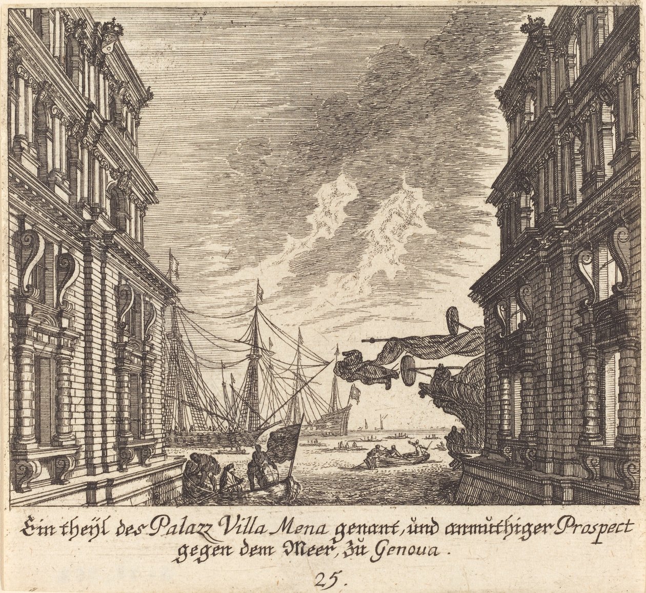 Palácio de Villamena, Génova de Melchior Küsel after Johann Wilhelm Baur