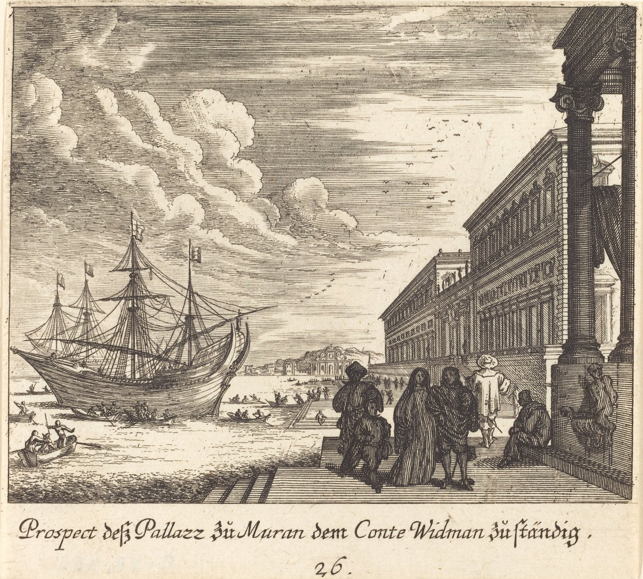 Palácio do Conde Widman de Melchior Küsel after Johann Wilhelm Baur