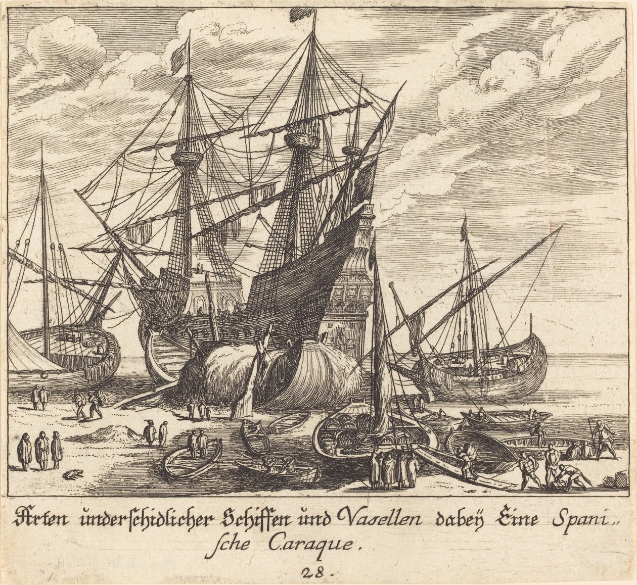 Navios de Melchior Küsel after Johann Wilhelm Baur