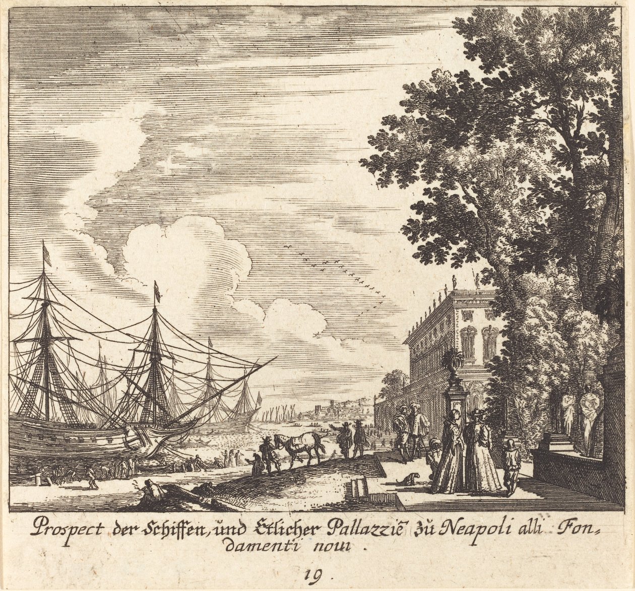 Shipps, Fundementi Novi, Nápoles de Melchior Küsel after Johann Wilhelm Baur