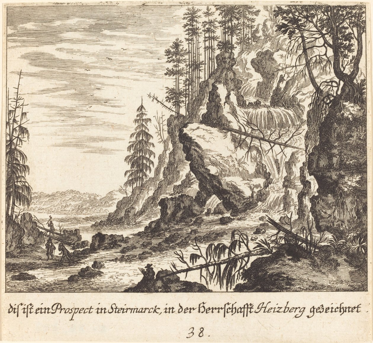 Vista em Stairmark de Melchior Küsel after Johann Wilhelm Baur