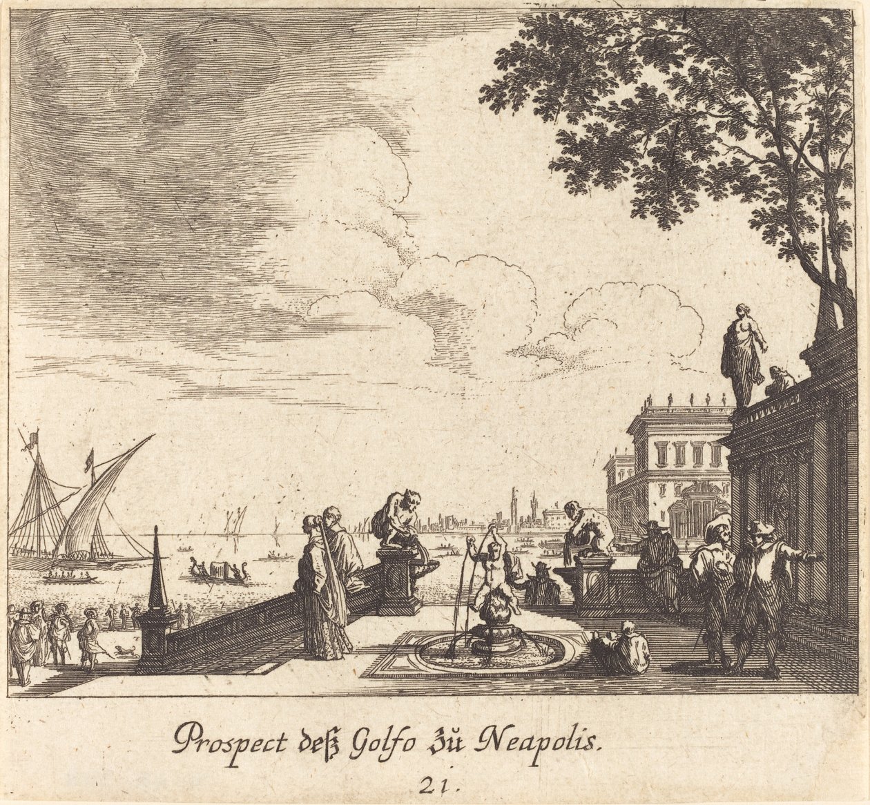 Vista do Golfo de Nápoles de Melchior Küsel after Johann Wilhelm Baur
