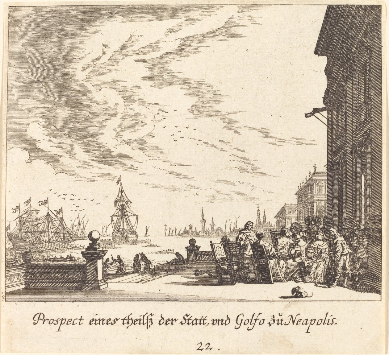 Vista do Golfo de Nápoles de Melchior Küsel after Johann Wilhelm Baur
