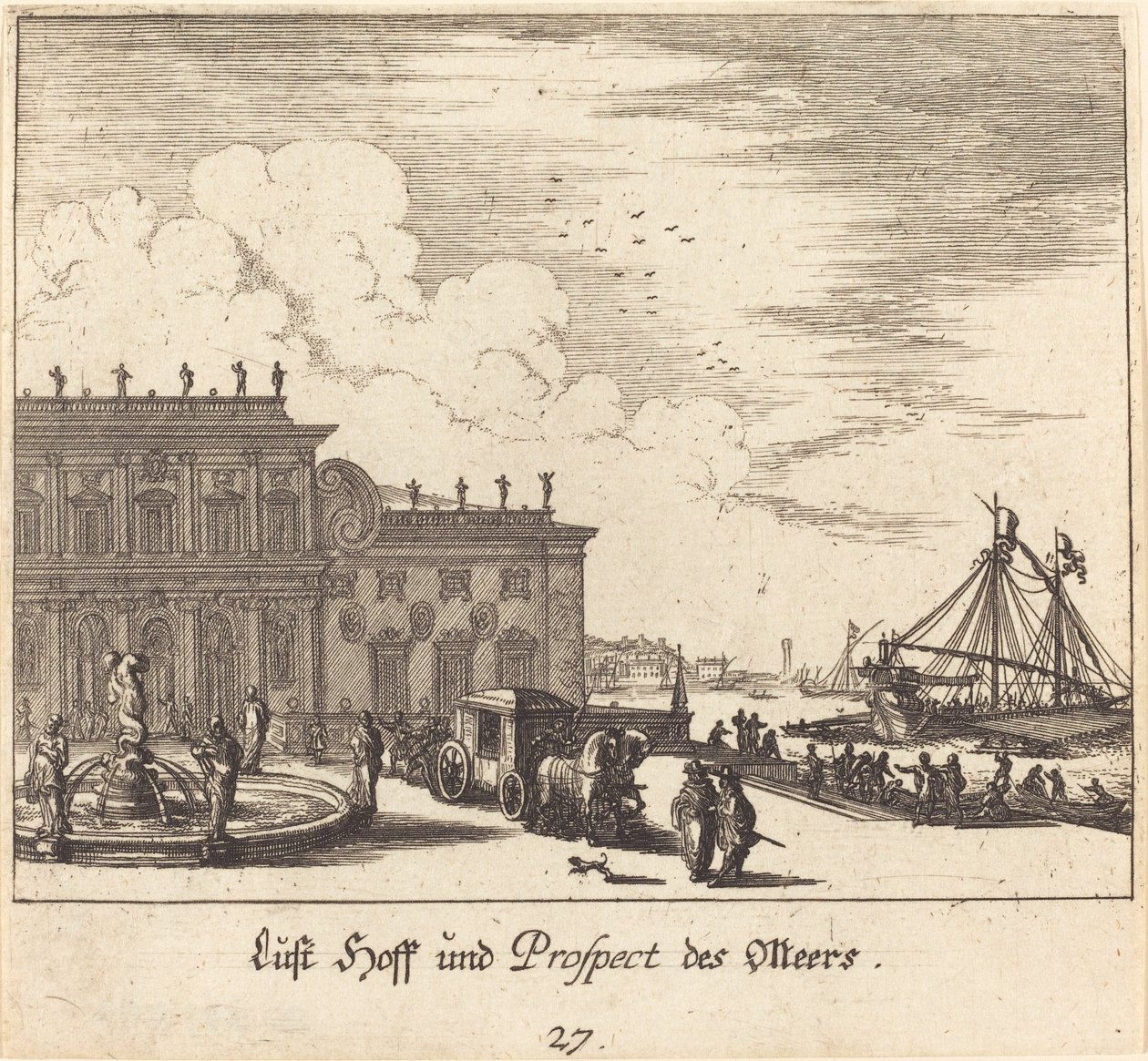 Vista de Meers de Melchior Küsel after Johann Wilhelm Baur
