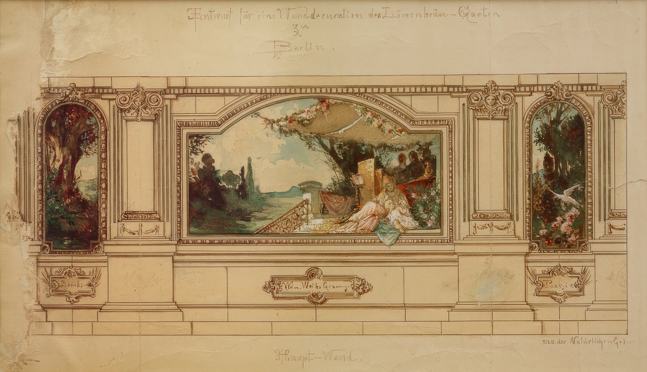 Design para uma decoração de parede do Jardim Löwenbräu em Berlim de Melchior Lechter
