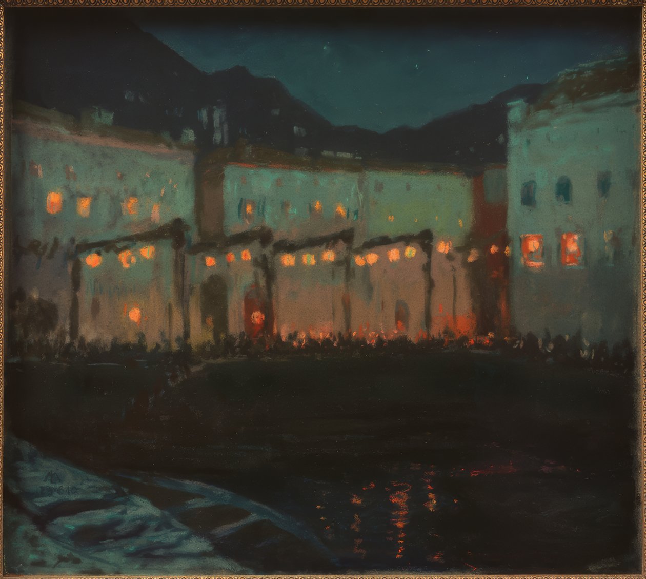 Festival folclórico nocturno no Lago Garda de Melchior Lechter