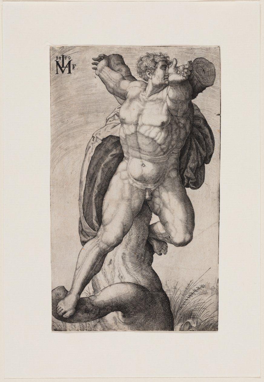 Um homem crucificado (Hamã) de Melchior Lorck