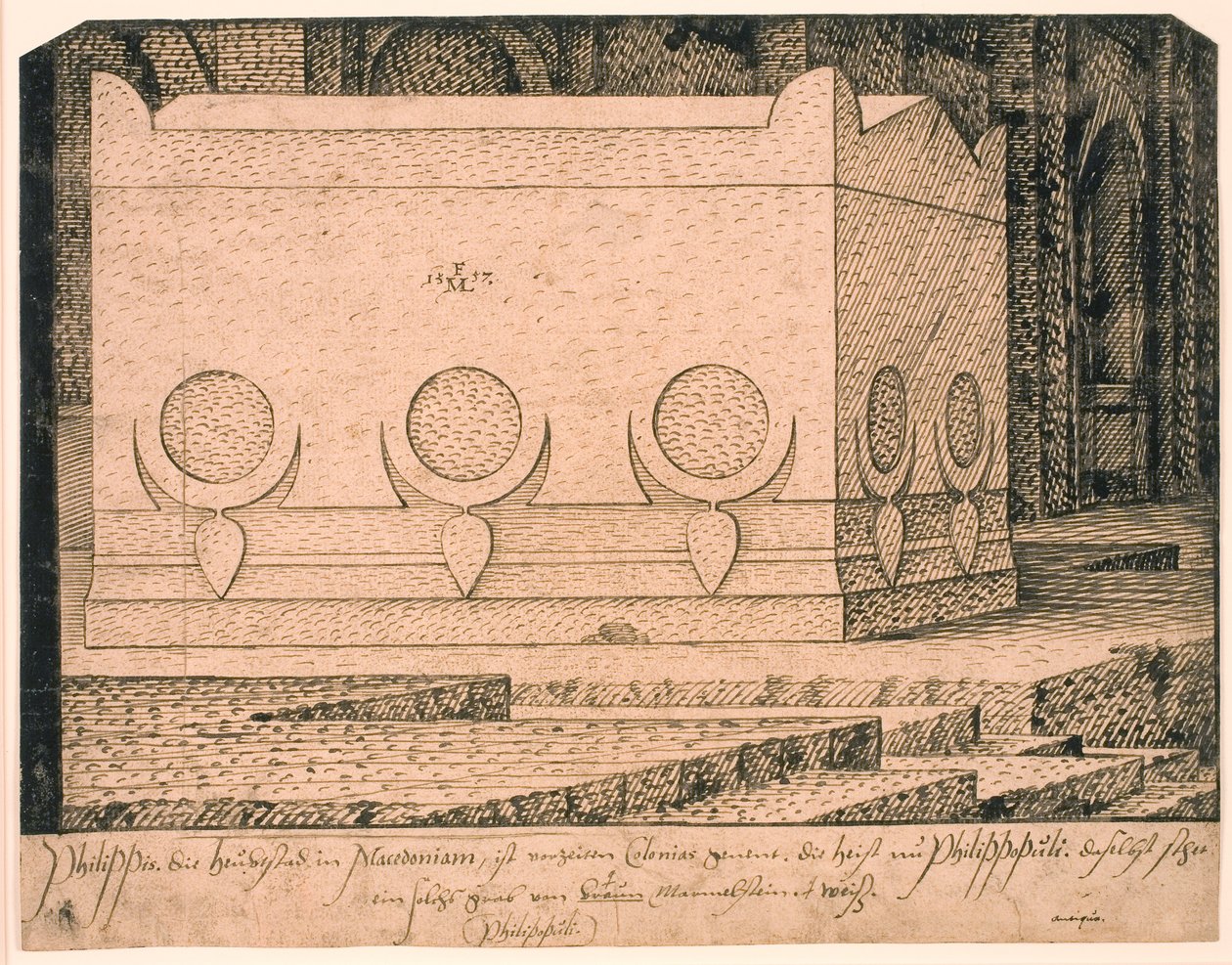 Um sarcófago em Plovdiv ou Philippi de Melchior Lorck