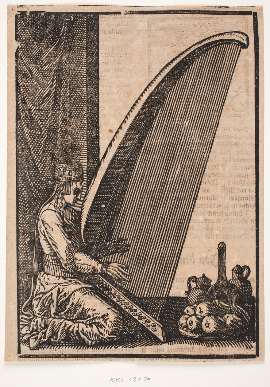 tocador de harpa feminino de Melchior Lorck