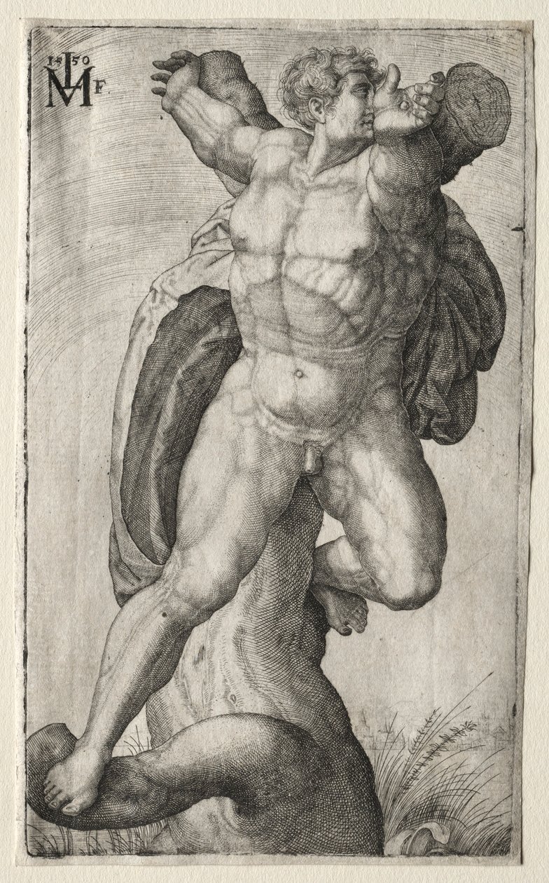 O Homem Crucificado, 1550. de Melchior Lorck