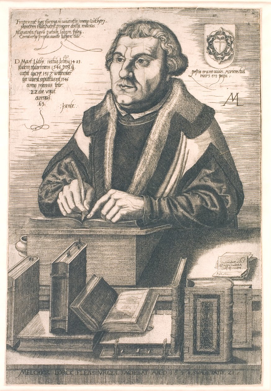 Retrato de Martinho Lutero de Melchior Lorck